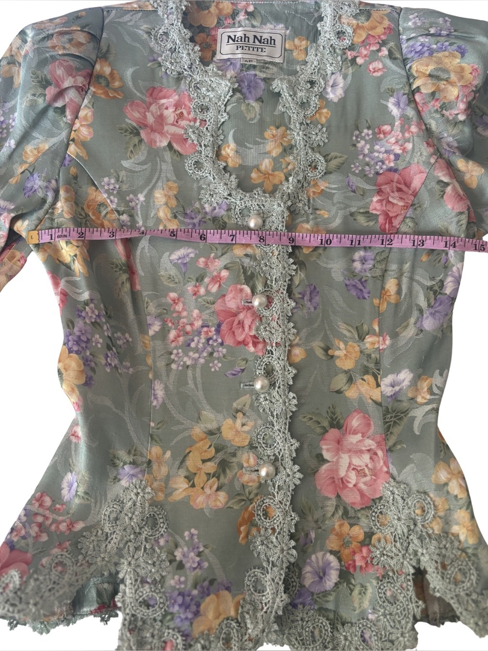 Victorian Coquette 80s / 90s Structured Button Down Top - Picture 5 of 10
